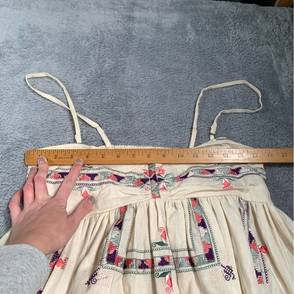 Free people embroidered Dress small baby doll mini - Picture 15 of 16